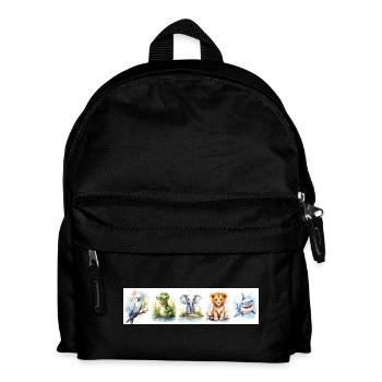 Nursery Animal Prints - Kids' Backpack - black - Front