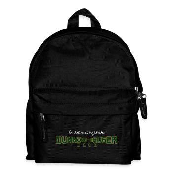 Dunning Kruger Club Shirt für dunkle Stoffe - Kinder Rucksack - Schwarz - Vorne