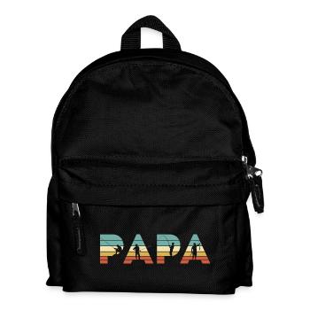 Papa Vintage Angel-Vater-Angler-Geschenk - Kinder Rucksack - Schwarz - Vorne