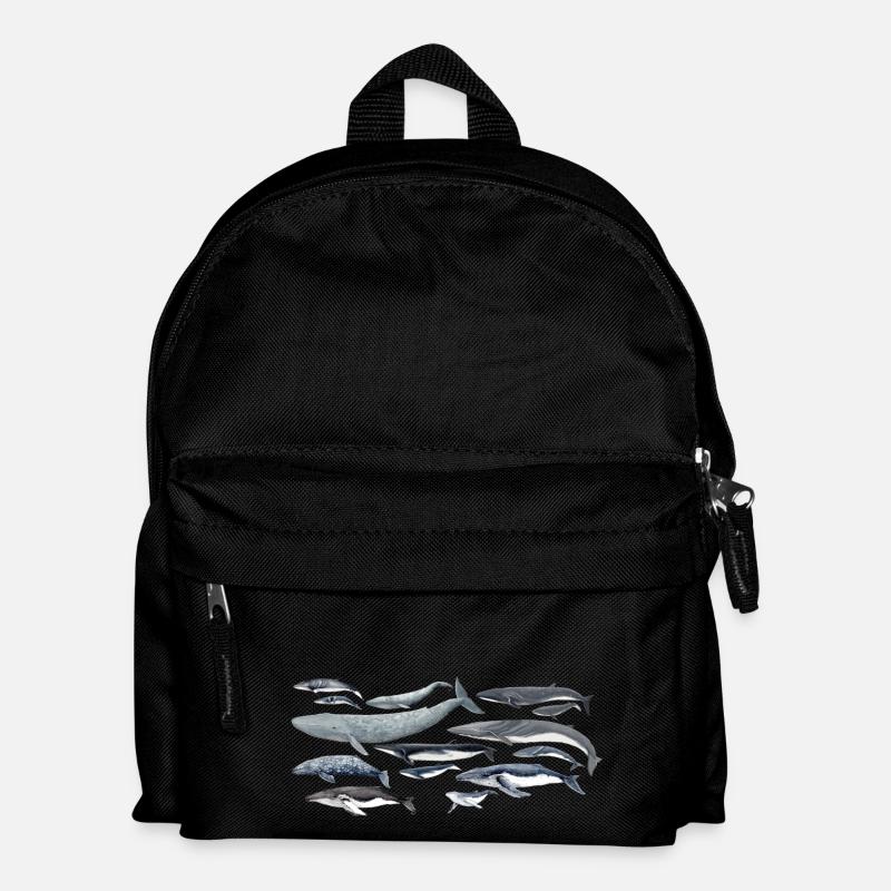 diversité baleines fond transparent - Sac à dos Enfant - noir