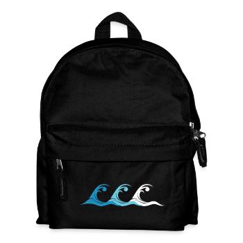 Répétition de vagues d’eau Icône de logo de la nature de la mer - Sac à dos Enfant - noir - Devant