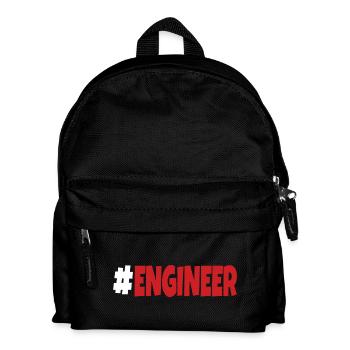 #engineer Weiß und Rot - Kinder Rucksack - Schwarz - Vorne