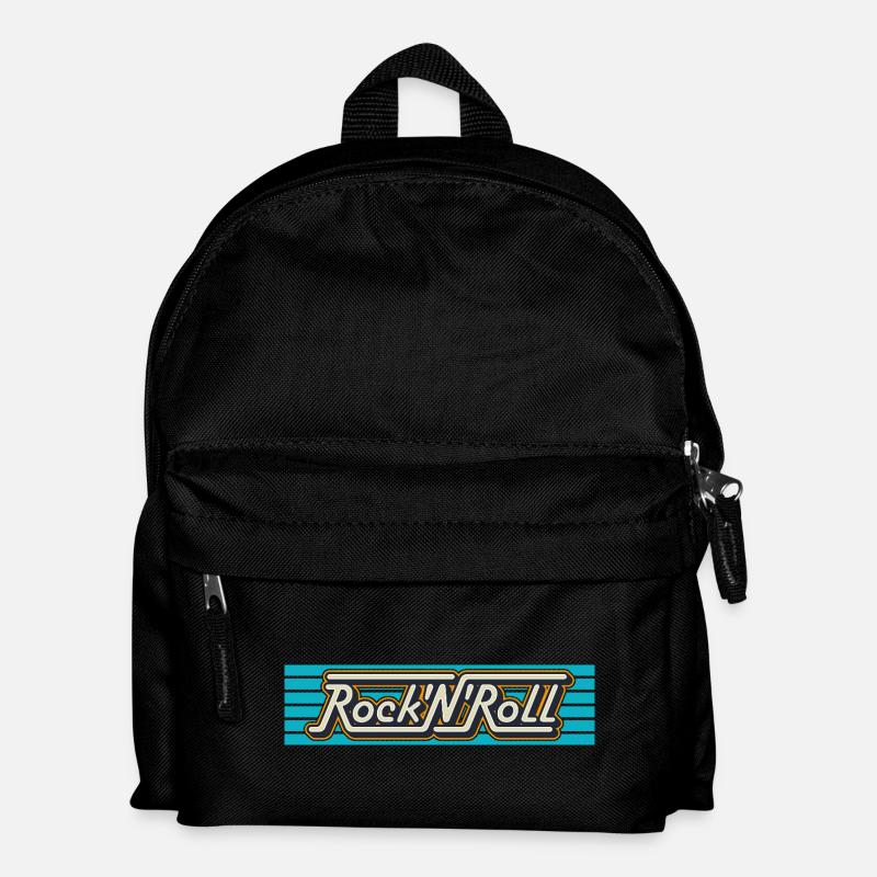 Rock 'n' Roll Retro-Typografie-Logo - Kinder Rucksack - Schwarz