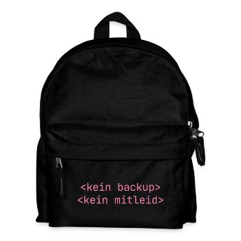 Kein Backup Kein Mitleid IT-Berater Admin - Kinder Rucksack - Schwarz - Vorne