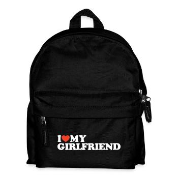 I love my girlfriend Herz Shirt - Kinder Rucksack - Schwarz - Vorne