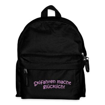 Skifahren glücklich - Kinder Rucksack - Schwarz - Vorne