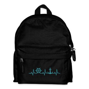 Boot Heartbeat Marine Kapitän - Kinder Rucksack - Schwarz - Vorne