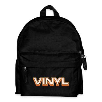 Vinyl Retro Music Typography Design - Kids' Backpack - black - Front