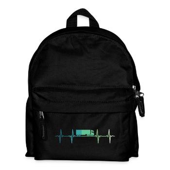 Truck Heartbeat Truck Fahrer Geschenk - Kinder Rucksack - Schwarz - Vorne