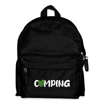 Camping Herz Rasen Gras Wiese Quote Wohnmobil Fan - Kinder Rucksack - Schwarz - Vorne
