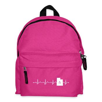 Minimalistischer Utah Heart Souvenir Travel Herzschlag - Kinder Rucksack - Fuchsia - Vorne