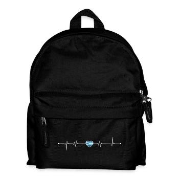 Griechische Herzschlag-Flagge - Kinder Rucksack - Schwarz - Vorne