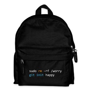 Don't worry, be happy, dark - Kids' Backpack - black - Front