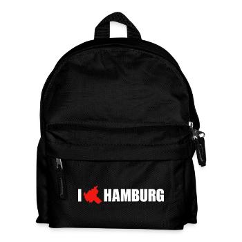 I love Hamburg - Kinder Rucksack - Schwarz - Vorne