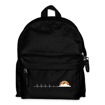 Herzschlag Berg Sonnenuntergang - Kinder Rucksack - Schwarz - Vorne