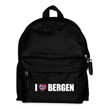 J’adore Bergen, Norvège - Sac à dos Enfant - noir - Devant