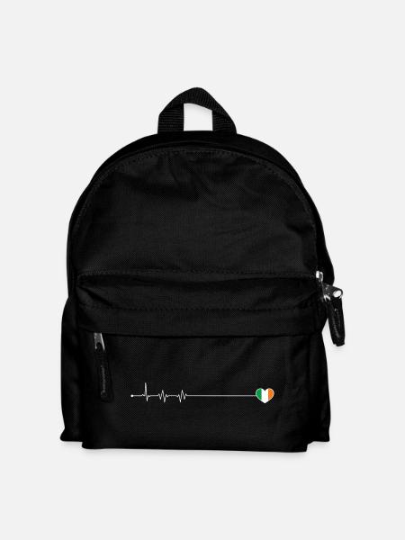 Heartbeat ireland flag - Kids' Backpack - black