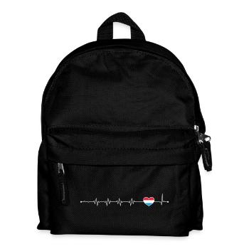 Blauer Akzent Herzschlag-Linie - Kinder Rucksack - Schwarz - Vorne