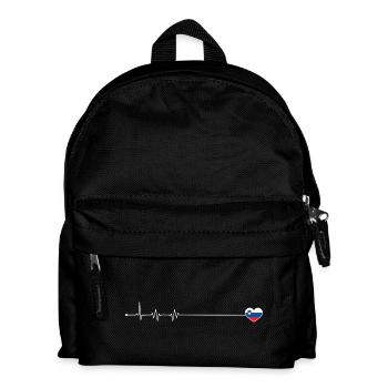 Drapeau Heartbeat Slovénie - Sac à dos Enfant - noir - Devant