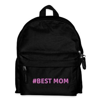 #Best Mom Supermama Mummy Heart - Kinder Rucksack - Schwarz - Vorne