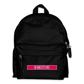 Be Kind It's Free Kindness Statement Saying - Kids' Backpack - black - Front
