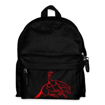 Westernreiter Slidingstop rot - Kinder Rucksack - Schwarz - Vorne