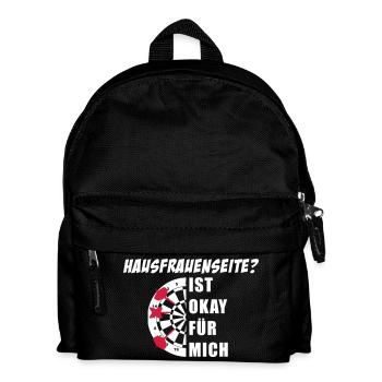 Darts auf die Hausfrauenseite? Ist okay für mich. - Kinder Rucksack - Schwarz - Vorne