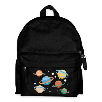 Saturn Planeten - Kinder Rucksack - Schwarz - Vorne