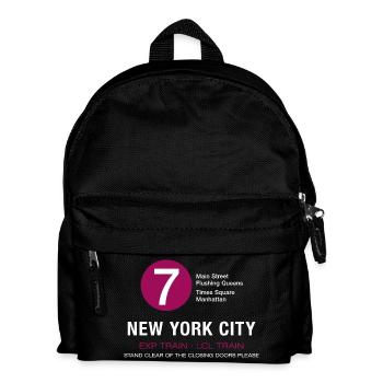 new york city metro 7 train flushing queens times - Kinder Rucksack - Schwarz - Vorne