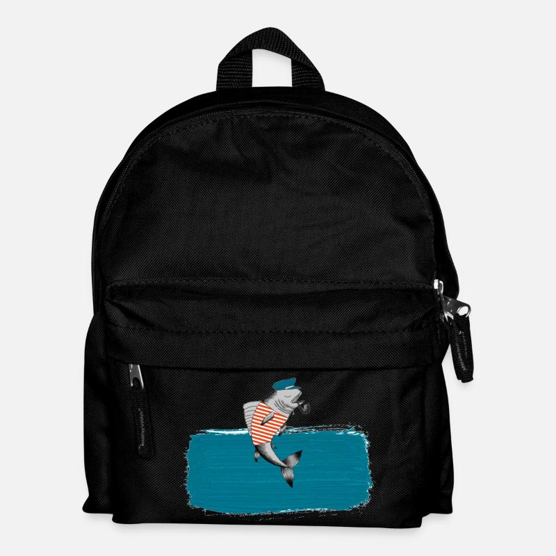 Der Pilotfisch - Maritim Serie von AP-Design - Kinder Rucksack - Schwarz