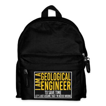 Geological Engineer Time Saver Tee - Kids' Backpack - black - Front