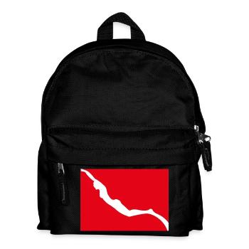 Freitauchflagge mit Mädchen Freediver - Kinder Rucksack - Schwarz - Vorne