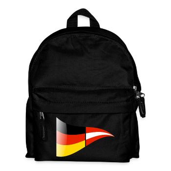 Deutsch-Oesterreichische Flagge - Kinder Rucksack - Schwarz - Vorne