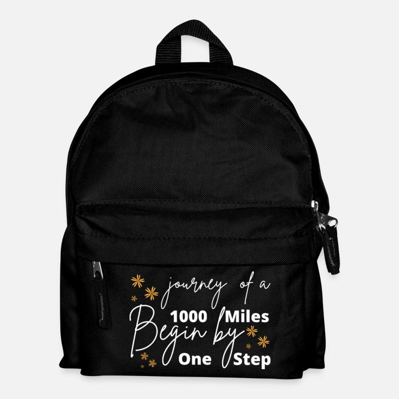 A journey of a thousand miles begins with a single step - Kids' Backpack - black