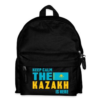 Keep Calm Kazakhstan flag design - Kids' Backpack - black - Front