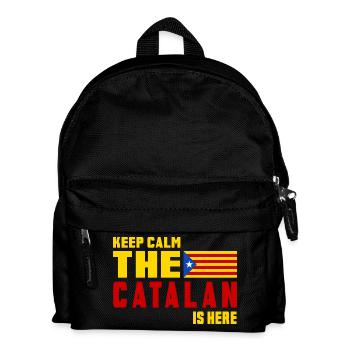 Keep Calm Catalonia flag design - Kids' Backpack - black - Front