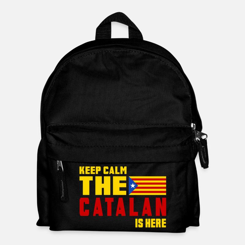 Keep Calm Katalonien Flaggen Design - Kinder Rucksack - Schwarz