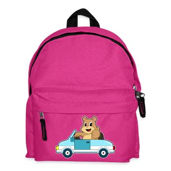 Bär Auto - Kinder Rucksack - Fuchsia - Vorne