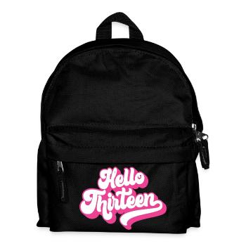 Geschenk zum 13. Geburtstag, Hallo Dreizehn, 13 Jahre - Kinder Rucksack - Schwarz - Vorne