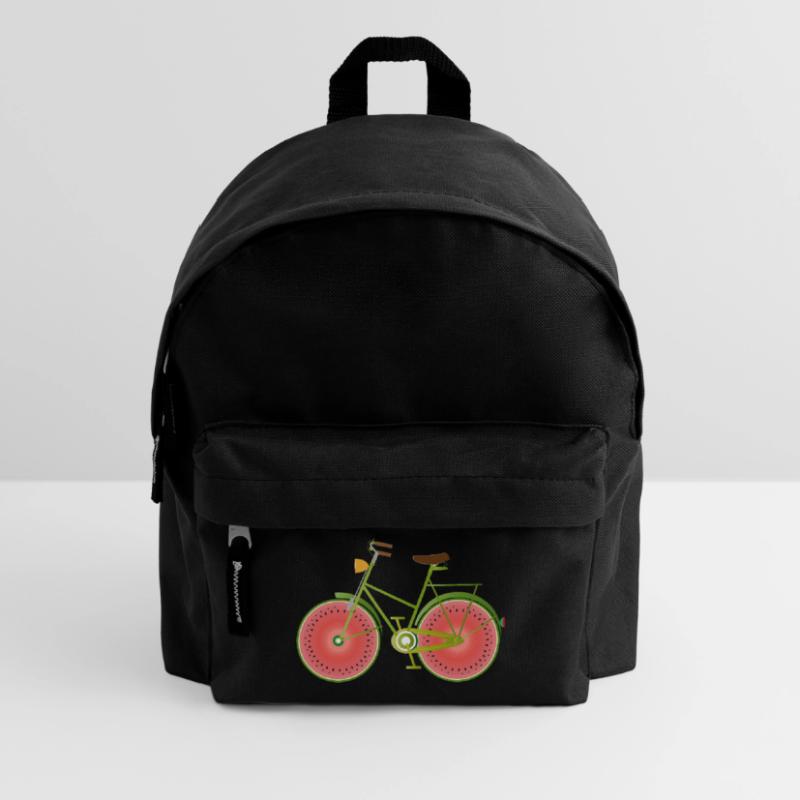 Vélo vert drôle avec des roues de pastèque Sac à dos Enfant