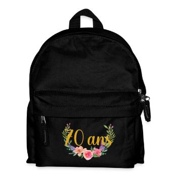 anniversaire fleurs âge 70ans - Sac à dos Enfant - noir - Devant