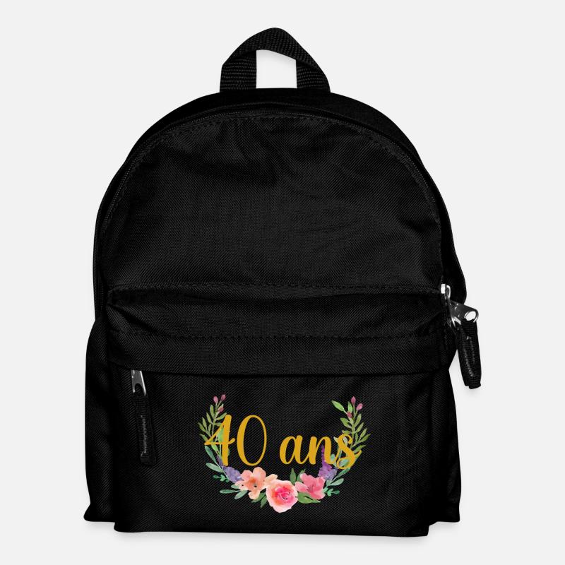 40 ans annivesraire floral - Sac à dos Enfant - noir