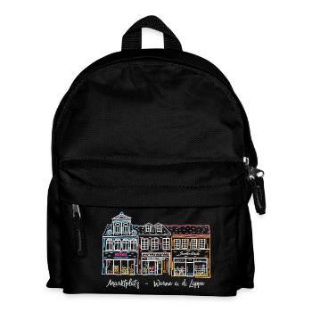 Werne, kultige Häuserzeile am Markt, Kreis Unna - Kinder Rucksack - Schwarz - Vorne