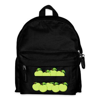Äpfelfahne mit grünem Apfel - Kinder Rucksack - Schwarz - Vorne