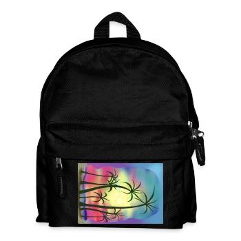Palmen - Kinder Rucksack - Schwarz - Vorne