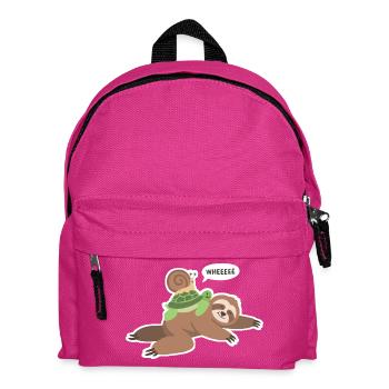 Faultier Schildkröte Schnecke - Kinder Rucksack - Fuchsia - Vorne