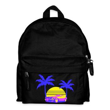 Miami USA Cool Oldtimer Auto Sonne Amerika Florida - Kinder Rucksack - Schwarz - Vorne