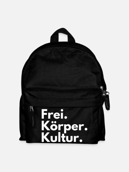 FKK Freikörperkultur Nudismus Naturismus Spruch - Kinder Rucksack - Schwarz