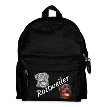 Rottweiler, chiens, tête de chien, chien de garde, chien de race, - Sac à dos Enfant - noir - Devant