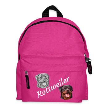 Rottweiler, chiens, tête de chien, chien de garde, chien de race, - Sac à dos Enfant - fuchsia - Devant